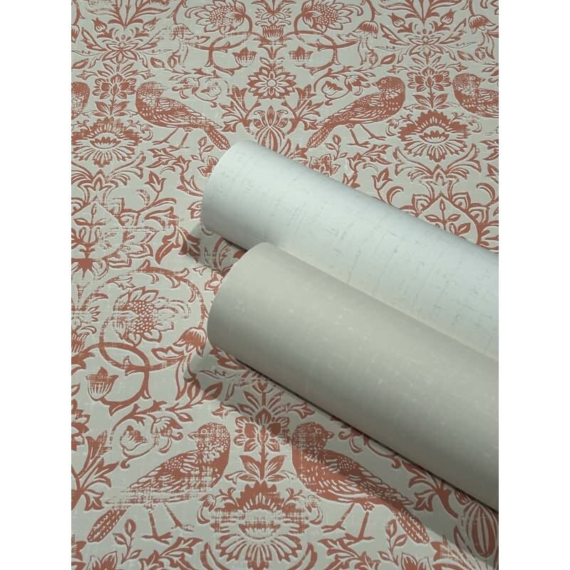 Vliestapete Vögel, Blumen Floral Natur in Beige für Wohnzimmer, Schlafzimmer, Lounge (KG-172859)