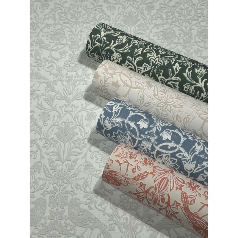 Vliestapete Vögel, Blumen Floral Natur in Beige für Wohnzimmer, Schlafzimmer, Lounge (KG-172859)