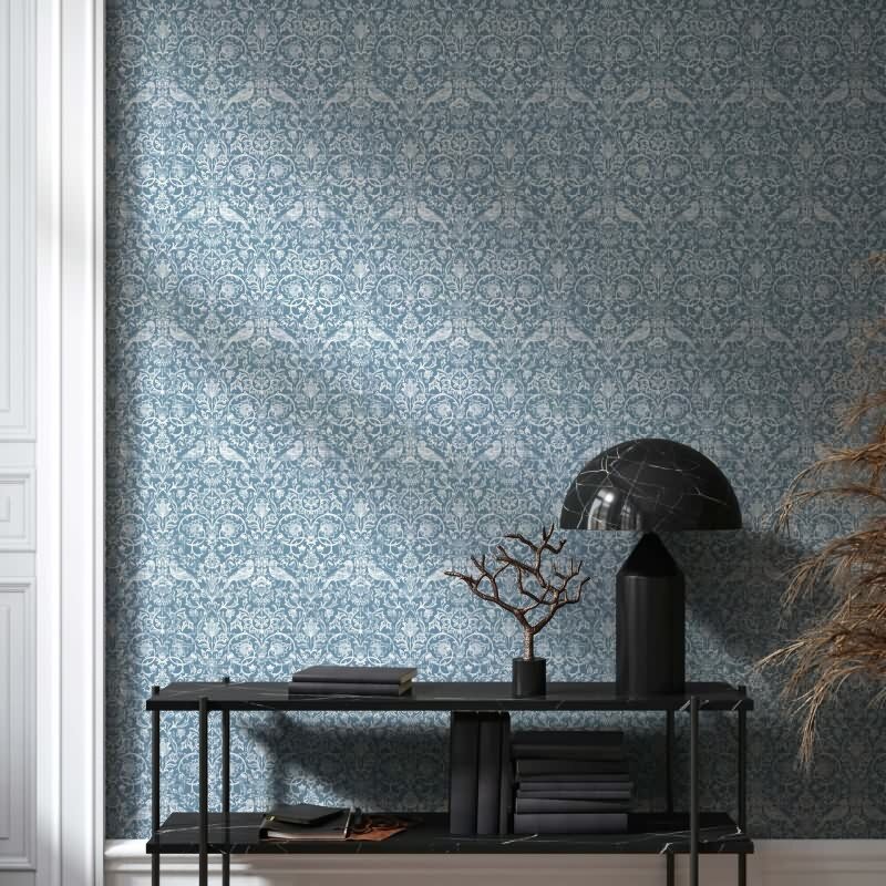 Vliestapete Vögel, Blumen Floral Natur in Weiß für Wohnzimmer, Schlafzimmer, Lounge (KG-172860)