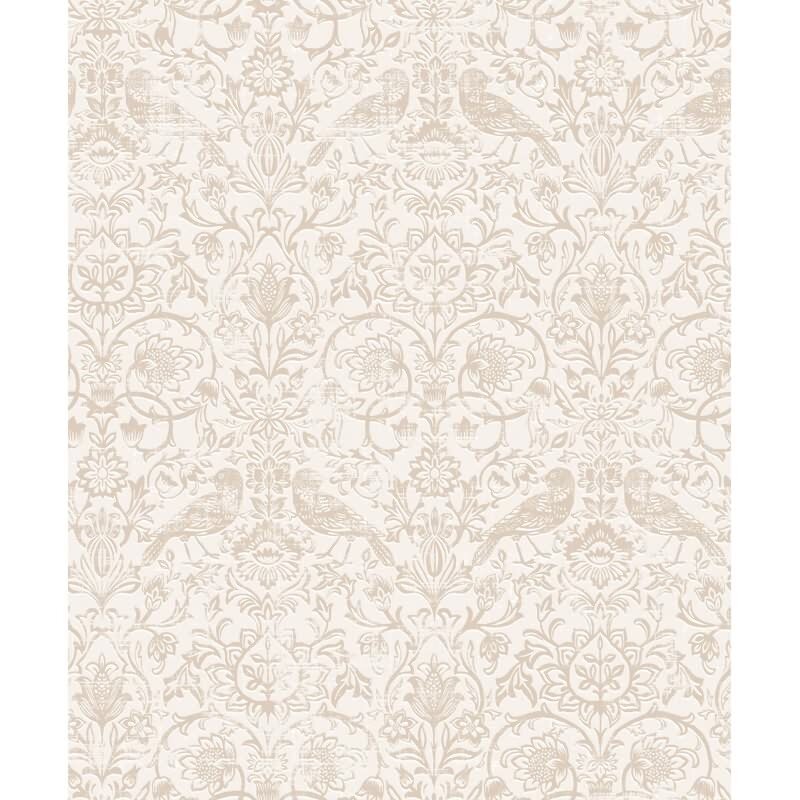 Vliestapete Vögel, Blumen Floral Natur in Grau für Wohnzimmer, Schlafzimmer, Lounge (KG-172862)