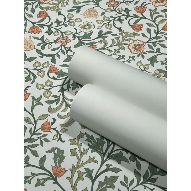 Vliestapete Blumen, Blattmotiv Floral Natur in Weiß für Wohnzimmer, Schlafzimmer, Lounge (KG-172863)