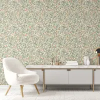 Vliestapete Blumen, Blattmotiv Floral Natur in Wei&szlig;...