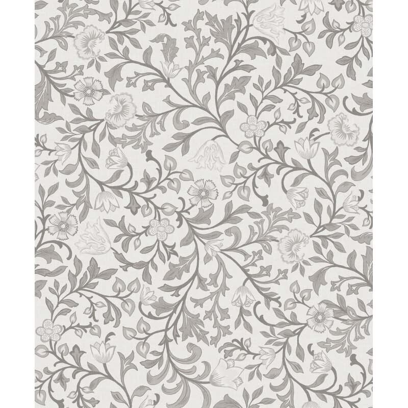 Vliestapete Blumen, Blattmotiv Floral Natur in Grau für Wohnzimmer, Schlafzimmer, Lounge (KG-172865)