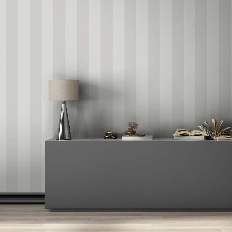 Vliestapete Blockstreifen Streifen Modern in Grau für Wohnzimmer, Schlafzimmer, Lounge (KG-172873)