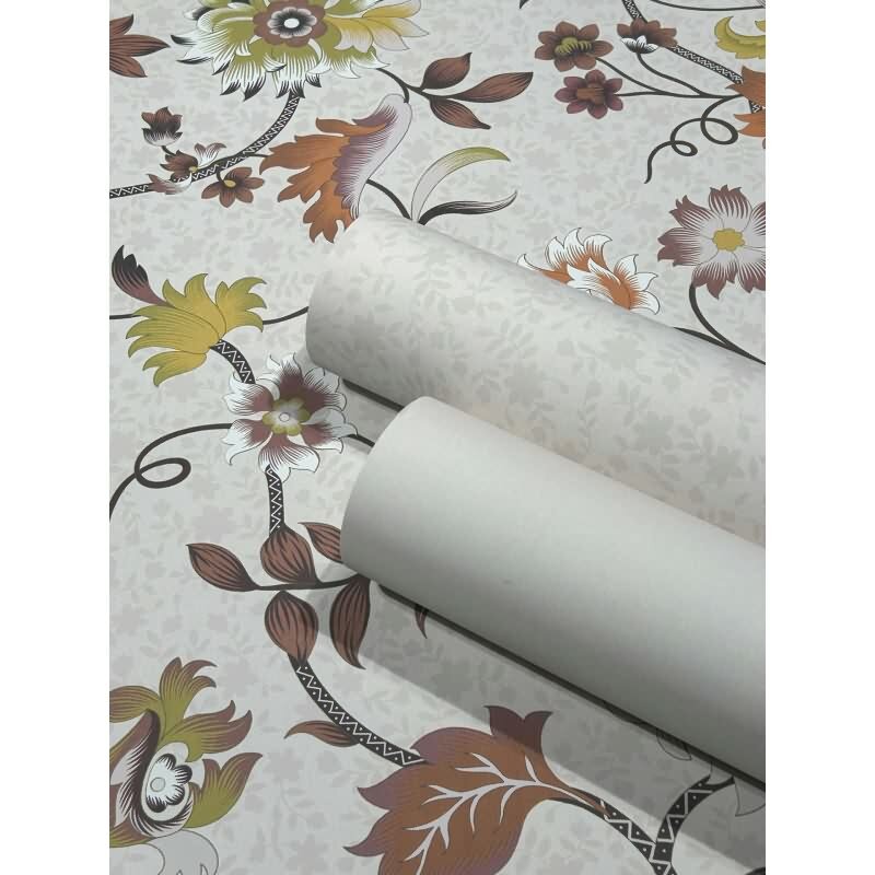 Vliestapete Blumen, Blätter Floral Natur in Rosa-Braun für Wohnzimmer, Schlafzimmer, Lounge (KG-172882)