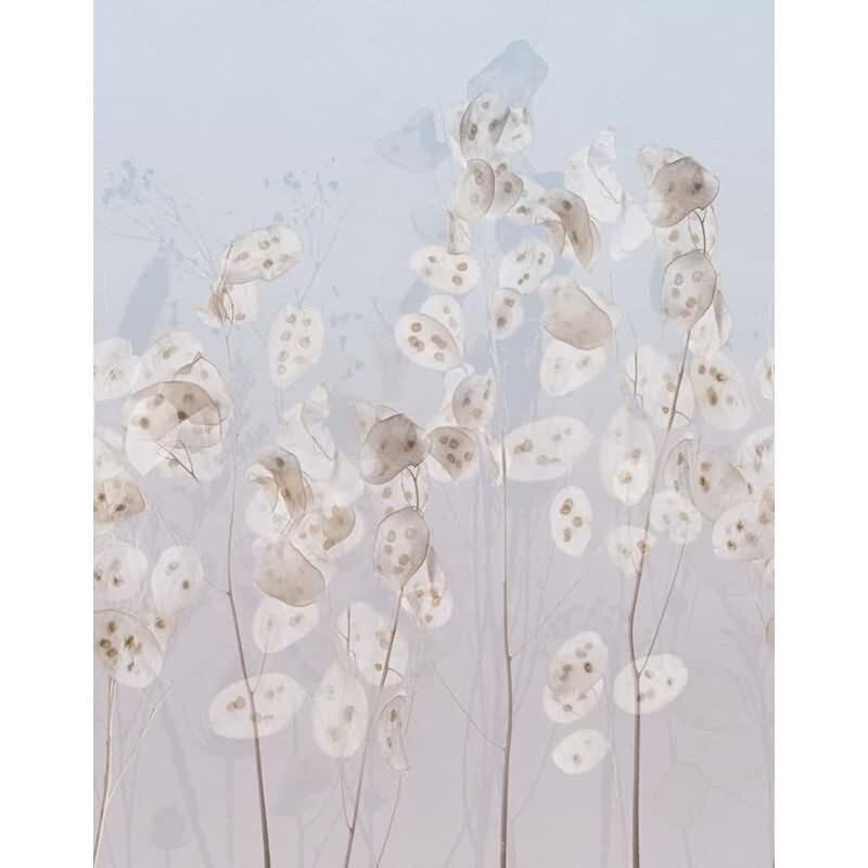 Digitaldruck Blumen, Blätter Floral Natur, Modern in Blau für Wohnzimmer, Schlafzimmer (KG-172896)