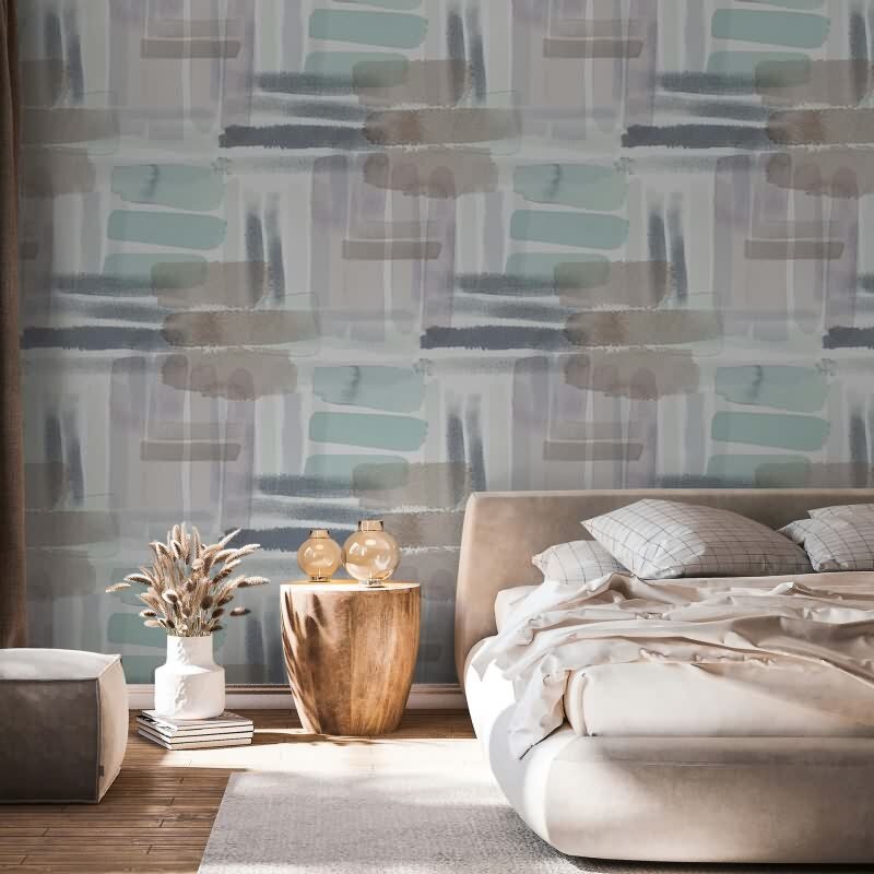 Digitaldruck Wasserfarben Grafisch Modern in Schwarz für Wohnzimmer, Schlafzimmer (KG-172897)