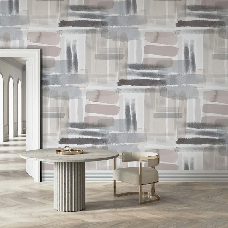 Digitaldruck Wasserfarben Grafisch Modern in Schwarz für Wohnzimmer, Schlafzimmer (KG-172898)