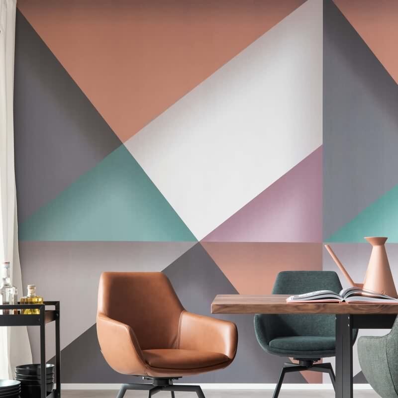 Digitaldruck 3D-Optik Grafisch Modern in Anthrazit für Wohnzimmer, Schlafzimmer (KG-172899)