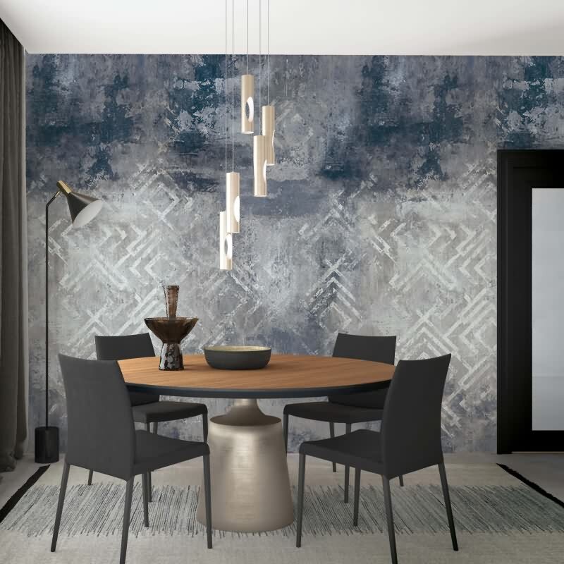 Digitaldruck Betonoptik Grafisch Modern in Anthrazit für Wohnzimmer, Schlafzimmer (KG-172902)