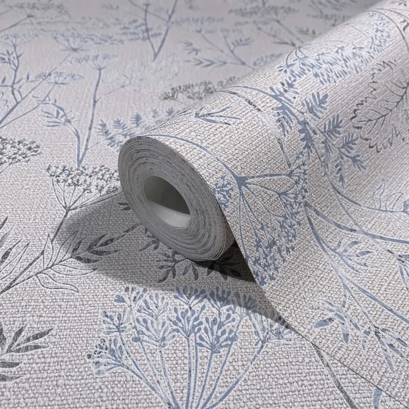 Vliestapete Blumen, Blätter Floral Natur in Grau für Wohnzimmer, Schlafzimmer (KG-172904)