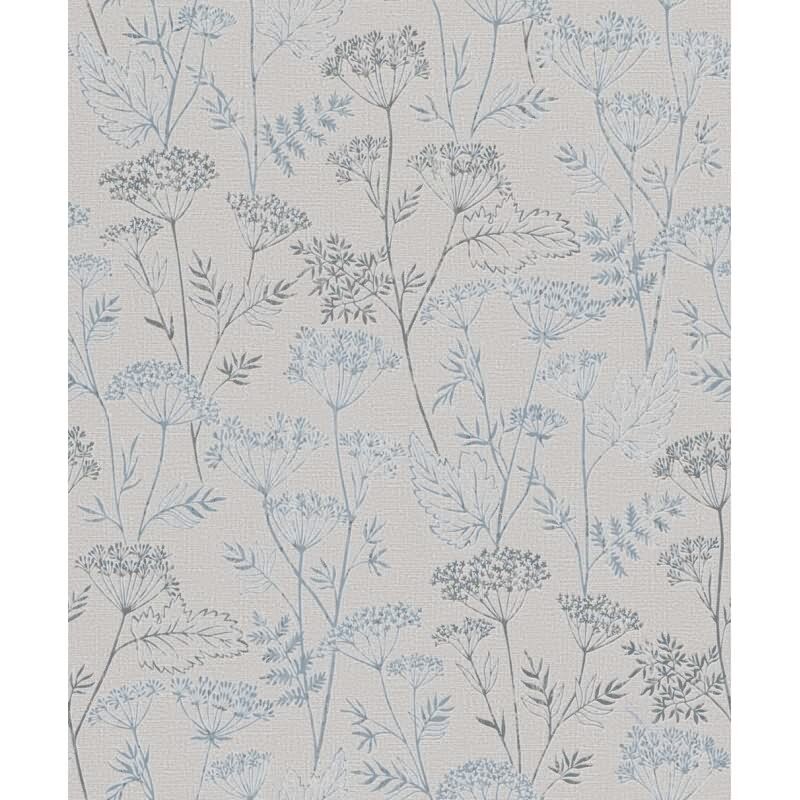 Vliestapete Blumen, Blätter Floral Natur in Grau für Wohnzimmer, Schlafzimmer (KG-172904)