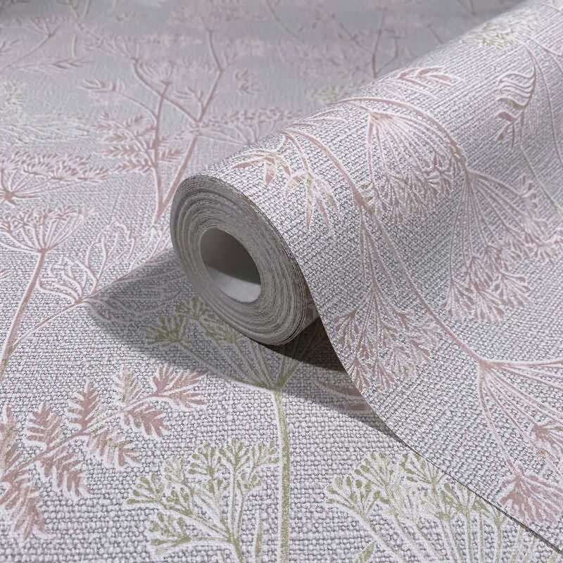 Vliestapete Blumen, Blätter Floral Natur in Grau für Wohnzimmer, Schlafzimmer (KG-172905)