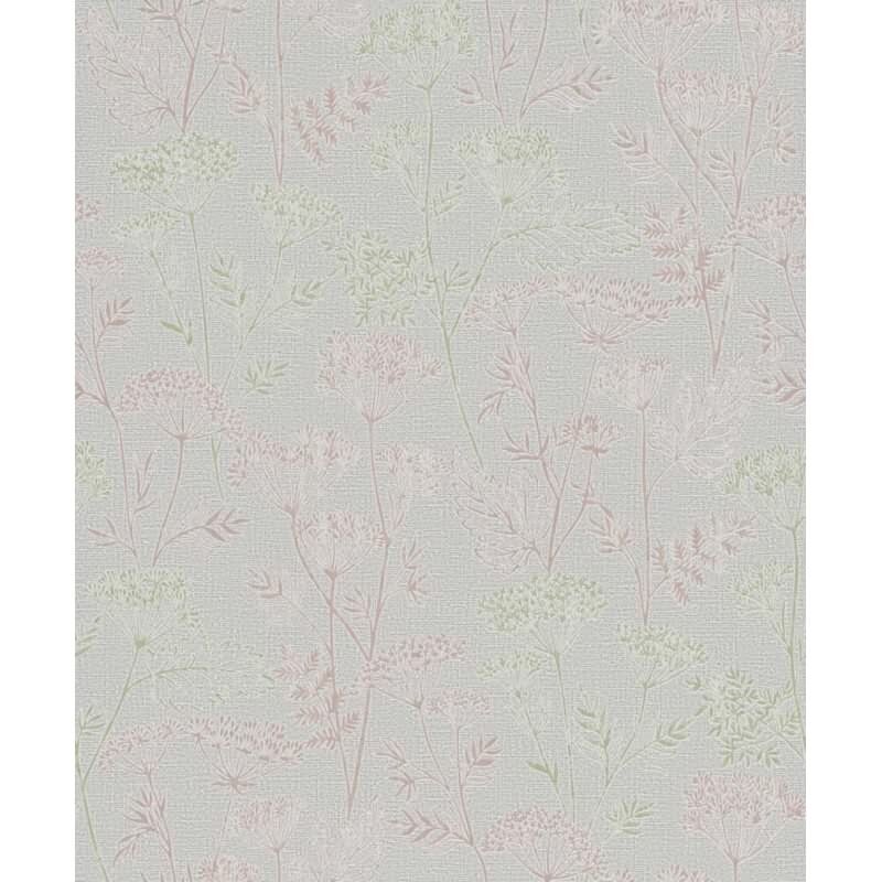 Vliestapete Blumen, Blätter Floral Natur in Grau für Wohnzimmer, Schlafzimmer (KG-172905)