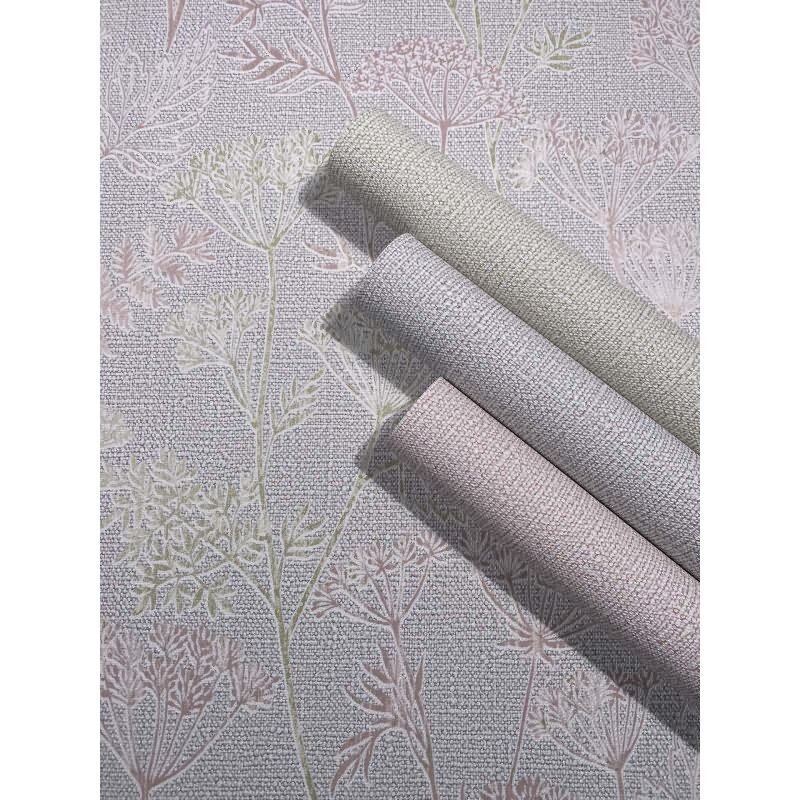 Vliestapete Blumen, Blätter Floral Natur in Grau für Wohnzimmer, Schlafzimmer (KG-172905)