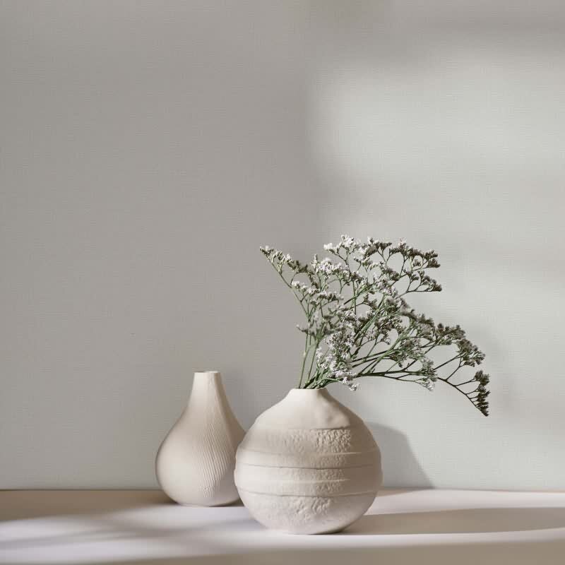 Vliestapete Texturiert Uni Modern in Weiß für Wohnzimmer, Schlafzimmer (KG-172908)