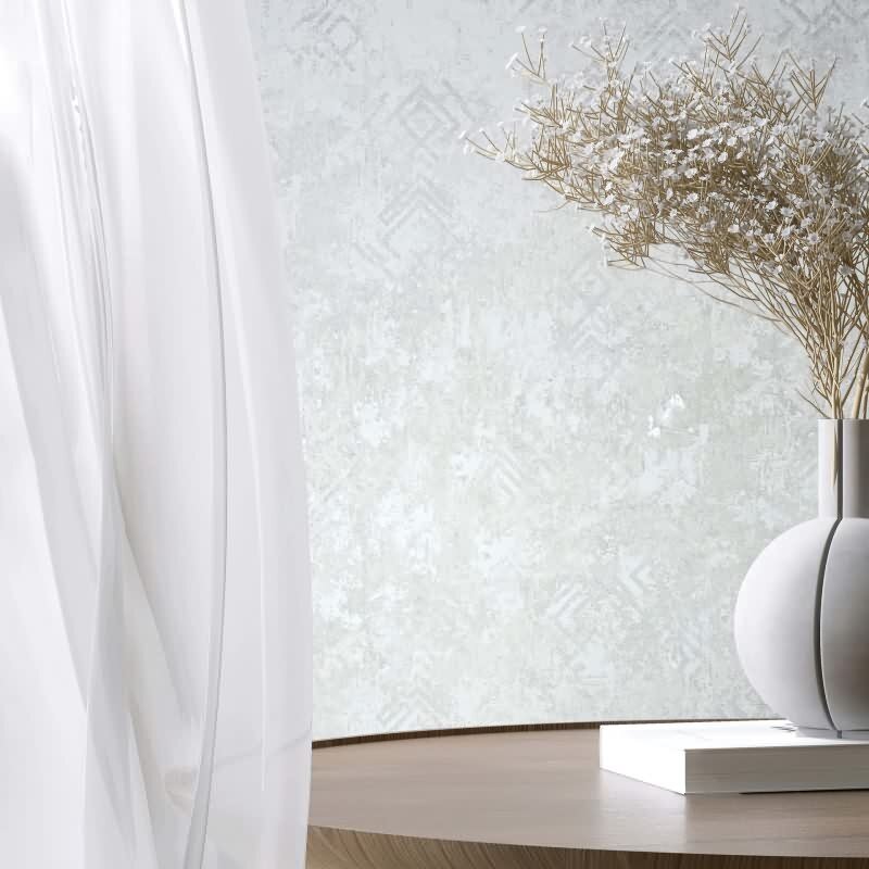 Vliestapete Betonoptik Grafisch Modern in Weiß für Wohnzimmer, Schlafzimmer (KG-172915)