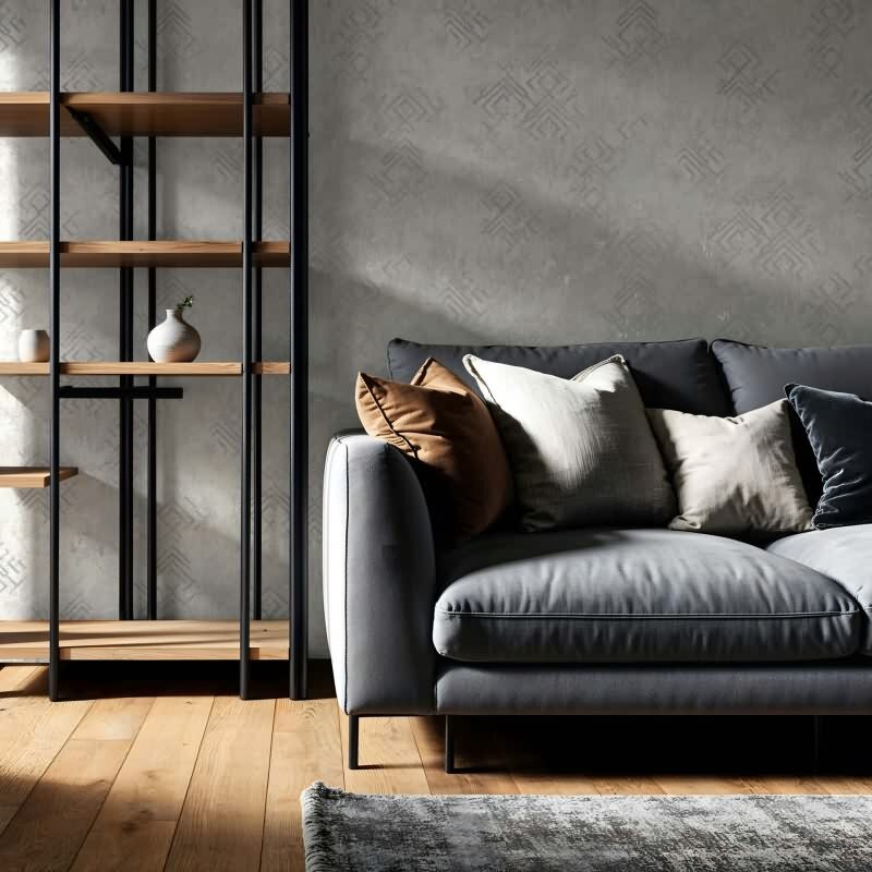 Vliestapete Betonoptik Grafisch Modern in Grau für Wohnzimmer, Schlafzimmer (KG-172917)