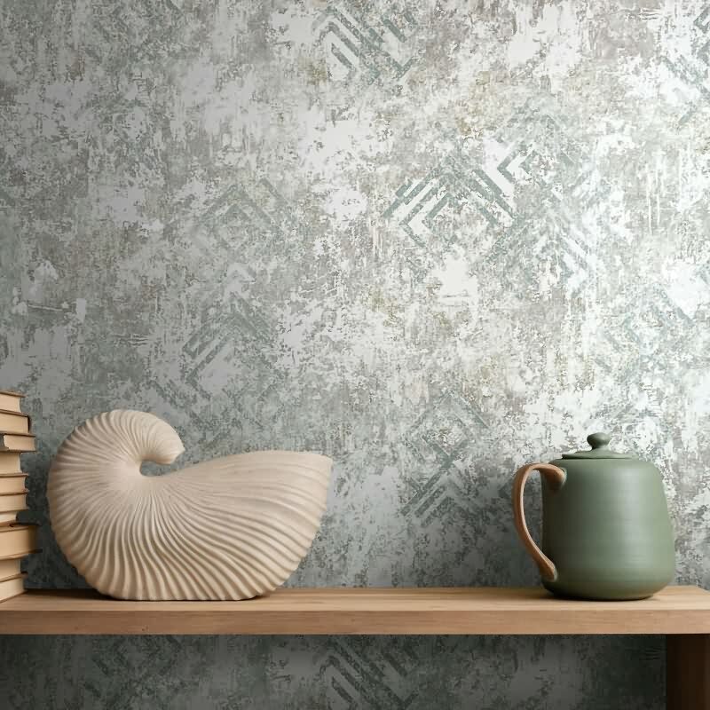 Vliestapete Betonoptik Grafisch Modern in Grau für Wohnzimmer, Schlafzimmer (KG-172918)