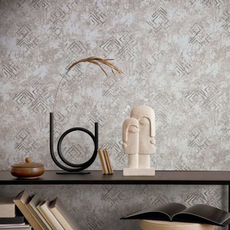 Vliestapete Betonoptik Grafisch Modern in Grau für Wohnzimmer, Schlafzimmer (KG-172919)