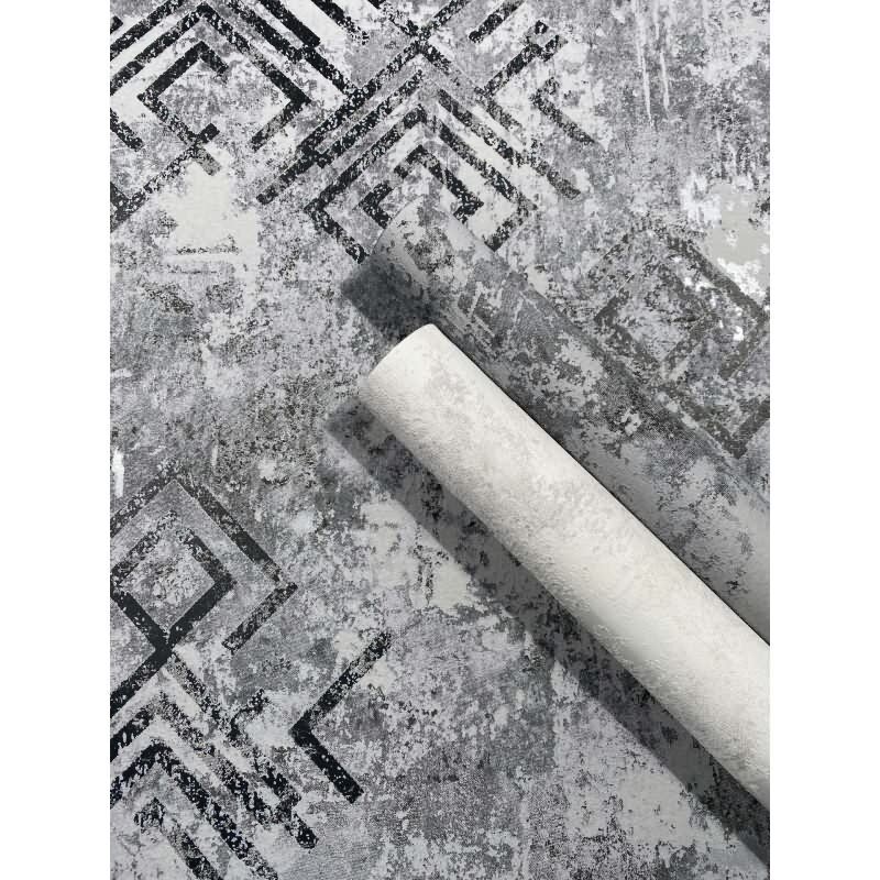 Vliestapete Betonoptik Grafisch Modern in Grau für Wohnzimmer, Schlafzimmer (KG-172921)