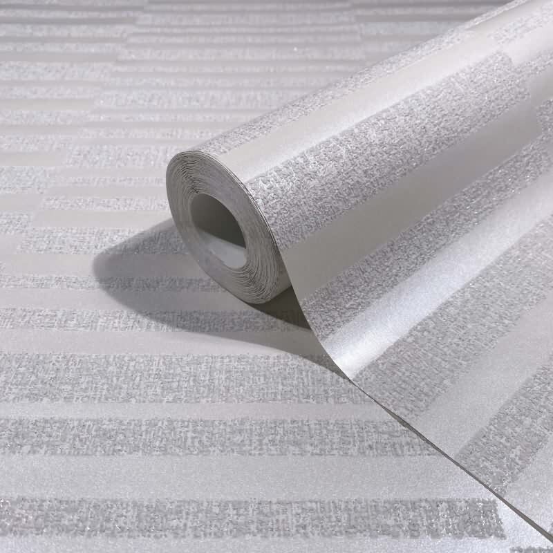 Vliestapete Querstreifen Streifen Modern in Weiß für Wohnzimmer, Schlafzimmer (KG-172929)