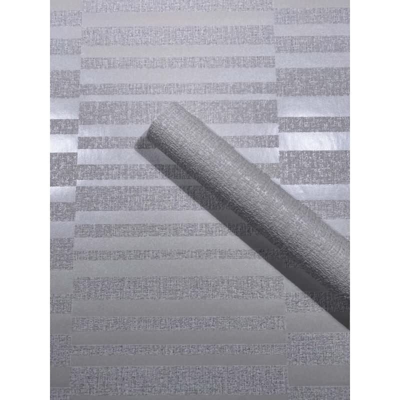 Vliestapete Querstreifen Streifen Modern in Weiß für Wohnzimmer, Schlafzimmer (KG-172929)