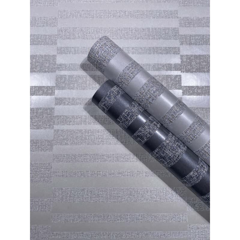 Vliestapete Querstreifen Streifen Modern in Weiß für Wohnzimmer, Schlafzimmer (KG-172929)