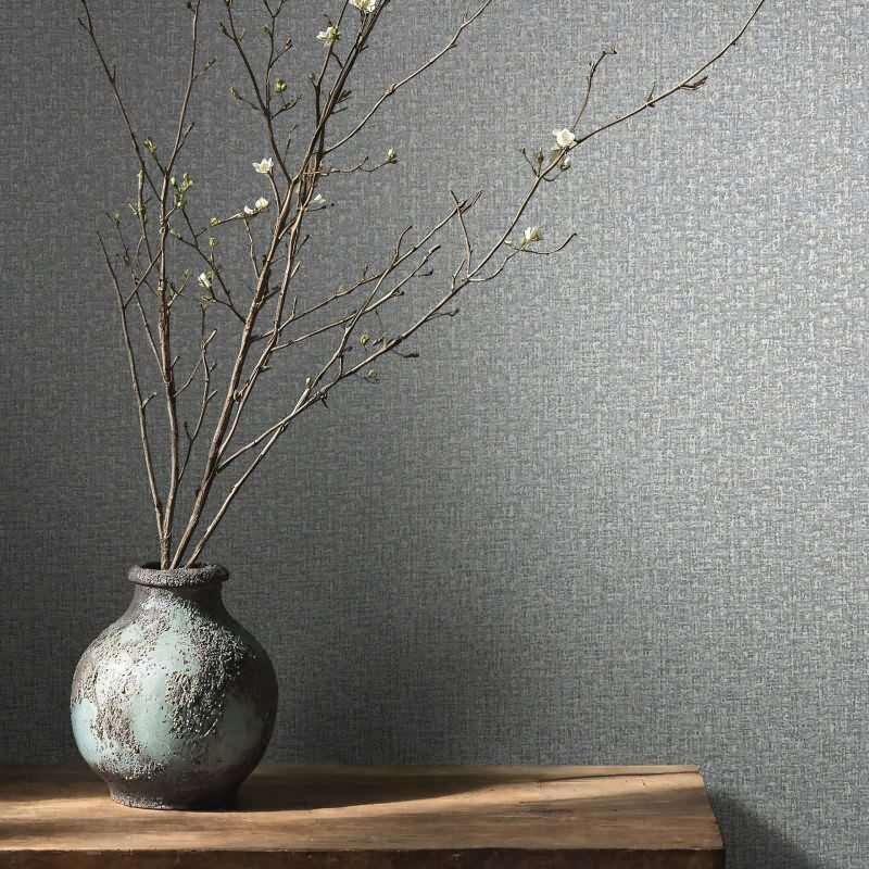 Vliestapete Textiloptik Uni Modern in Blau für Wohnzimmer, Schlafzimmer (KG-172933)