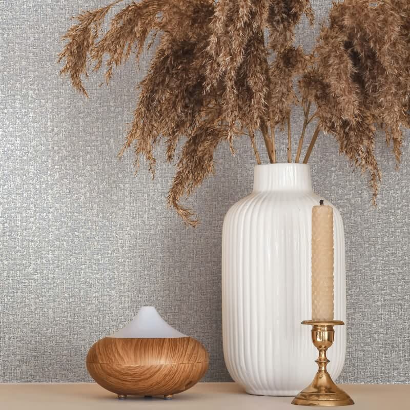 Vliestapete Textiloptik Uni Modern in Blau für Wohnzimmer, Schlafzimmer (KG-172933)