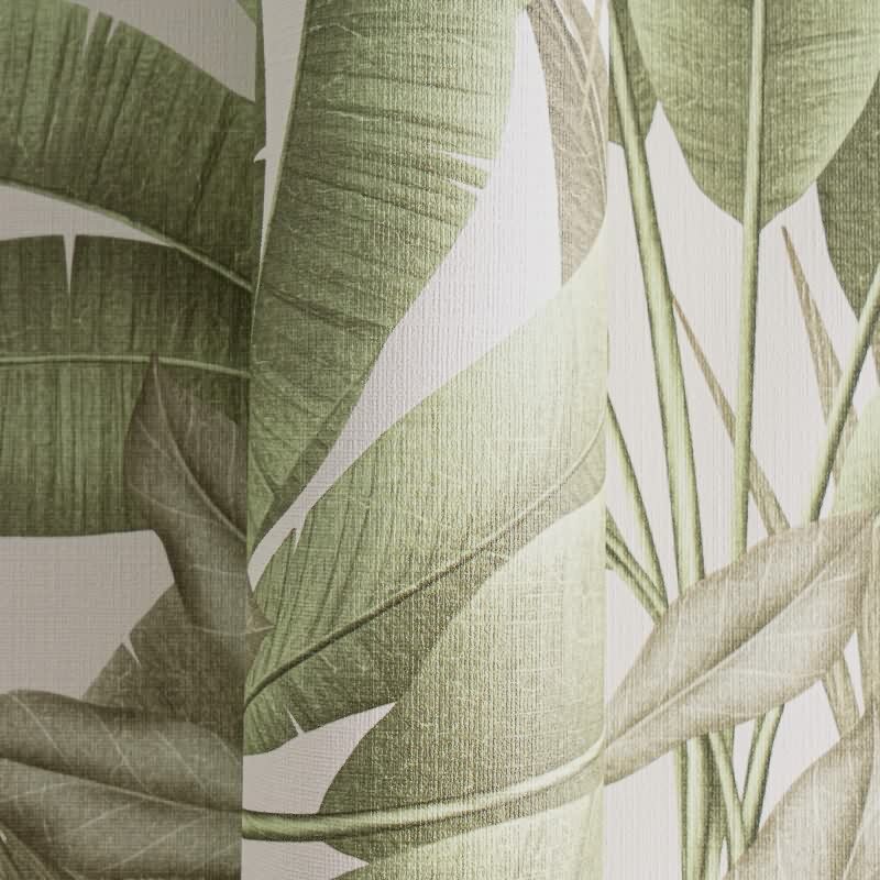 Pflanzen Tapete Grün Naturtöne Beige - Vliestapete mit Dschungelmotiv matt (KG-172936)