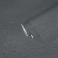 Uni Tapete mit Strukturoptik Grau - Einfarbige...