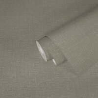 Unitapete mit Struktur-Optik Sandgrau - Einfarbige...