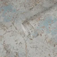 Florale Tapete Vintage Beige Blau - Vliestapete mit...