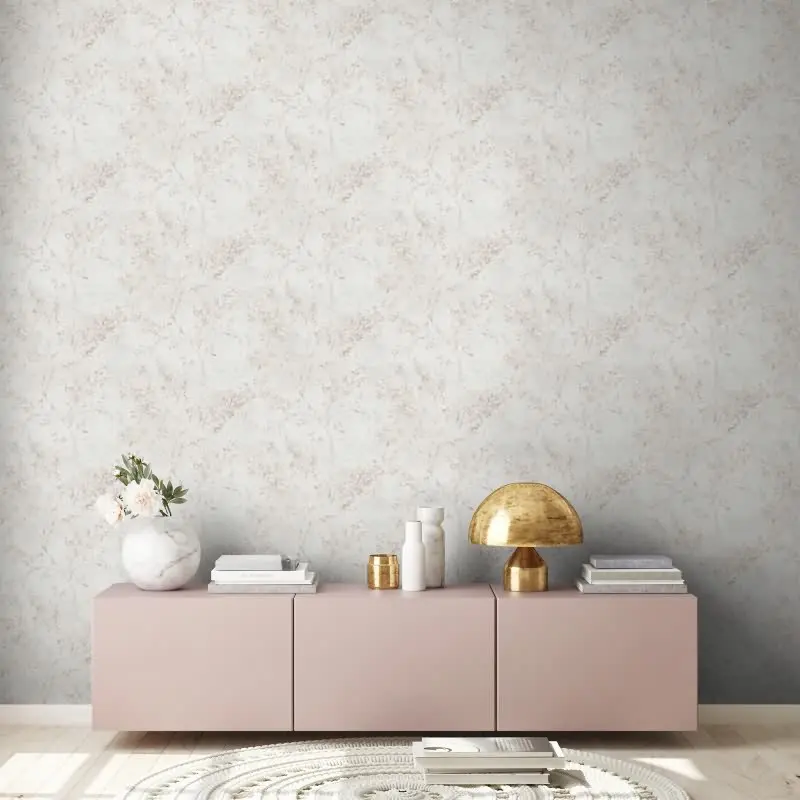 Florale Tapete Vintage Grau Beige - Vliestapete mit Blüten & Ästen (KG-172947)