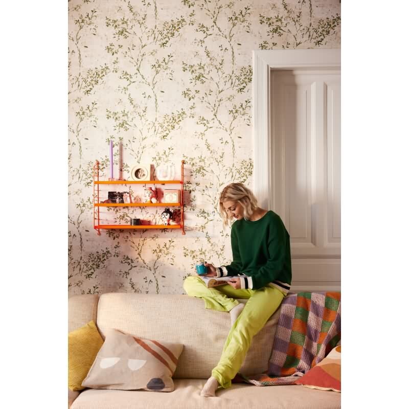 Florale Tapete Vintage Grün Beige - Vliestapete mit Ästen & Aquarelloptik (KG-172948)