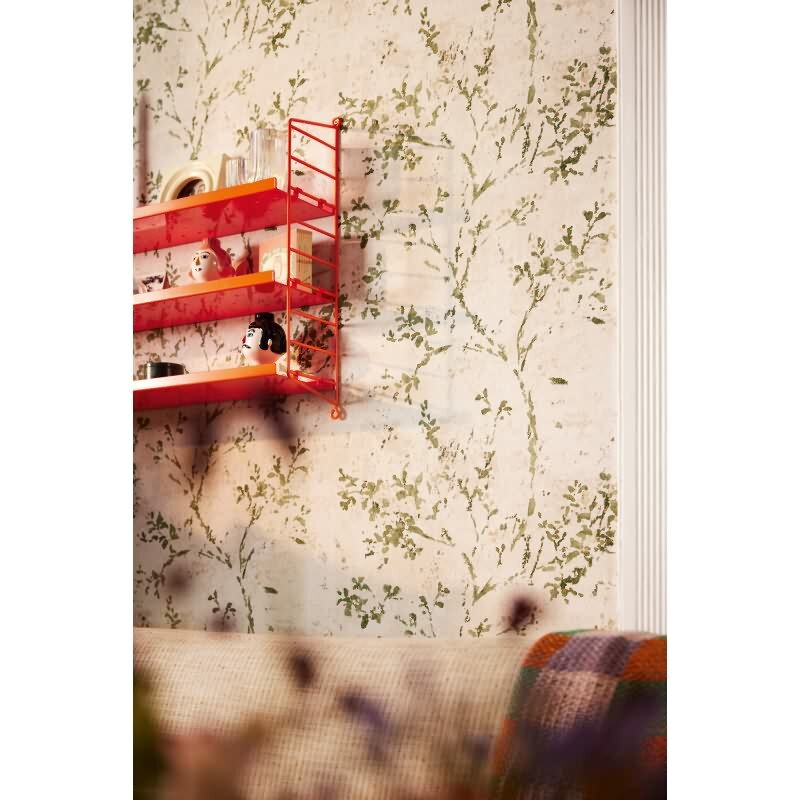 Florale Tapete Vintage Grün Beige - Vliestapete mit Ästen & Aquarelloptik (KG-172948)