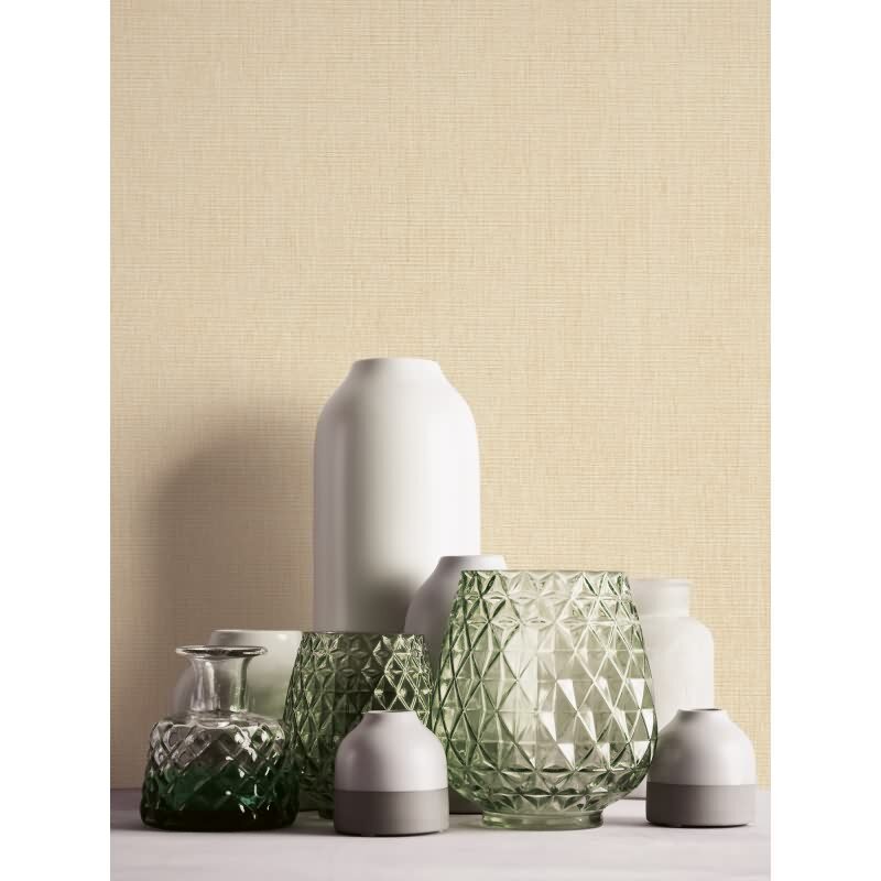 Uni Tapete in Leinen Optik Sandbeige - Strukturierte Vliestapete matt natur (KG-172950)