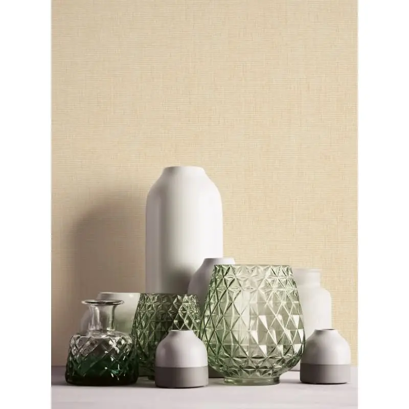 Uni Tapete in Leinen Optik Sandbeige - Strukturierte Vliestapete matt natur (KG-172950)