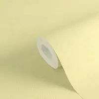 Uni Tapete in Leinenoptik Sonnengelb - Strukturierte...