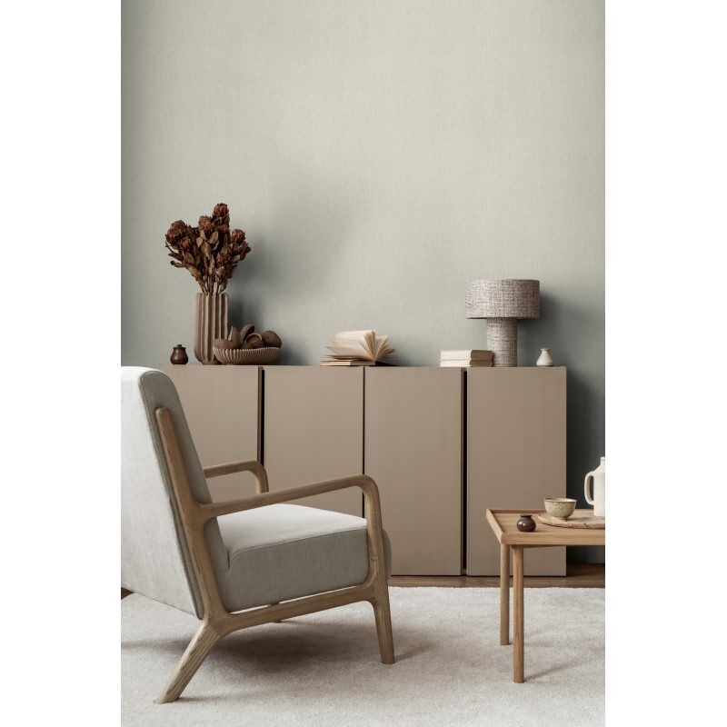 Unitapete in Leinen Optik Hellgrau - Strukturierte Vliestapete matt modern (KG-172953)