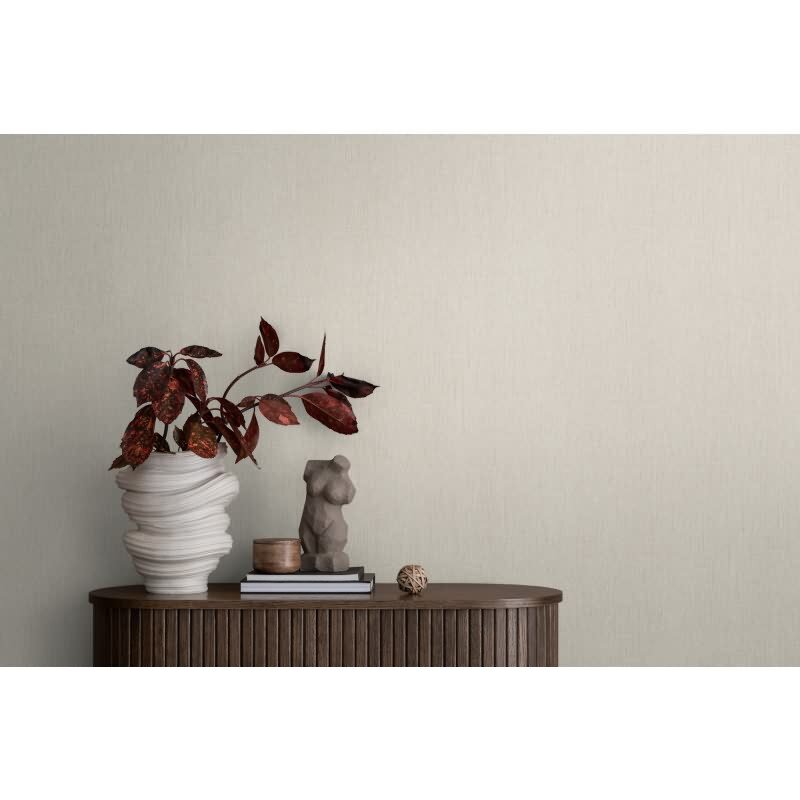 Unitapete in Leinen Optik Hellgrau - Strukturierte Vliestapete matt modern (KG-172953)