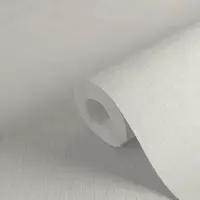 Unitapete in Leinen Optik Hellgrau - Strukturierte...