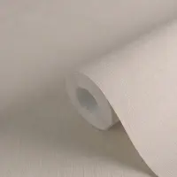 Uni Tapete in Leinenoptik Braun - Strukturierte...