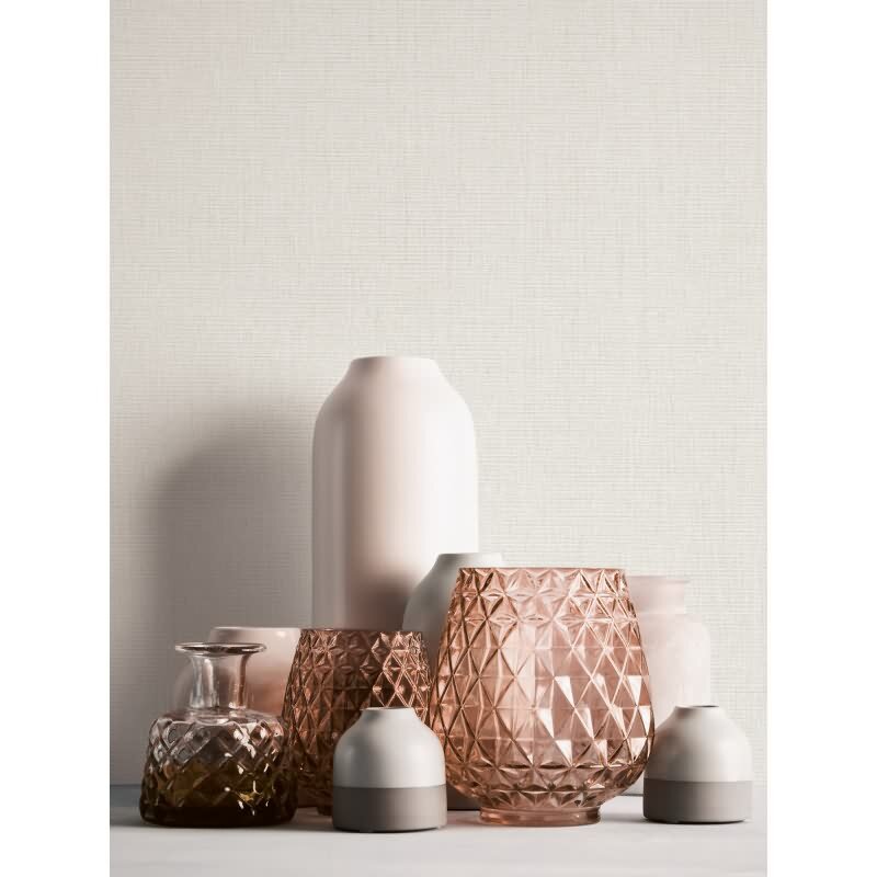 Uni Tapete in Leinen Optik Grau - Strukturierte Vliestapete matt modern (KG-172955)