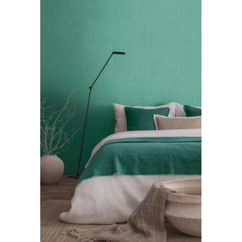 Unitapete in Leinenoptik Türkis - Strukturierte Vliestapete matt frisch (KG-172960)