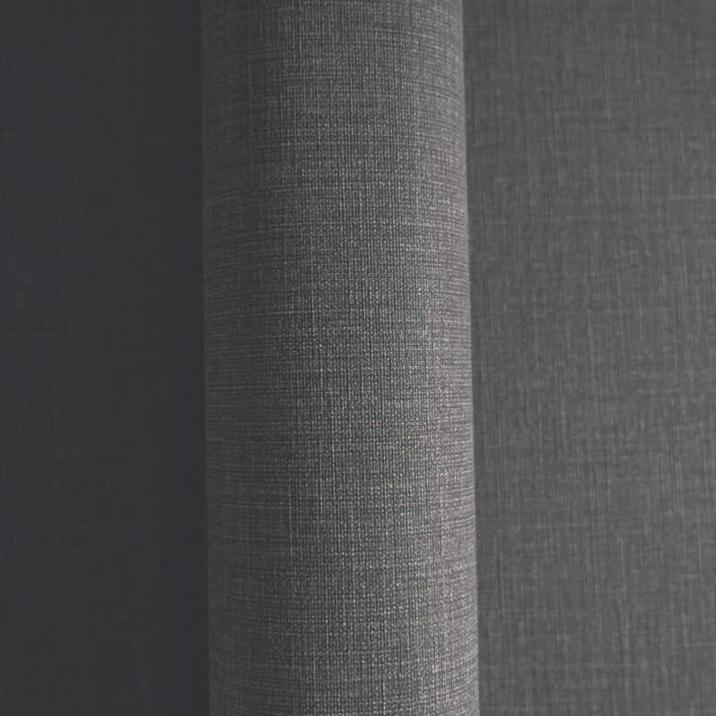 Unitapete in Leinenoptik Schwarz - Strukturierte Vliestapete matt elegant (KG-172961)
