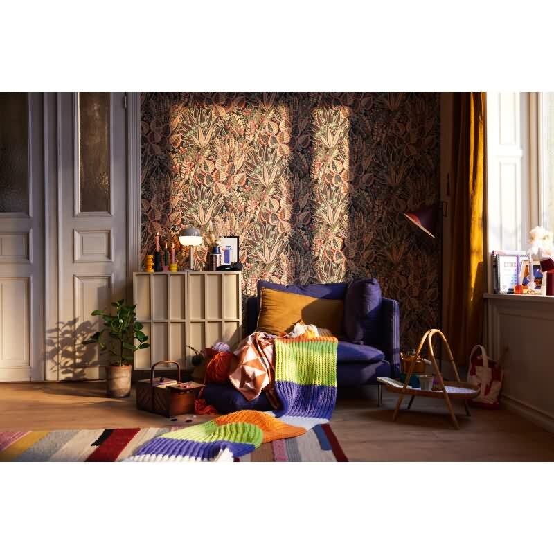 Dschungel-Tapete Bunt mit Blättern - Exotische florale Vliestapete (KG-172962)