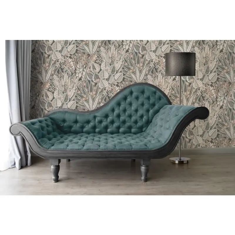 Dschungeltapete Braun Grau Beige - Exotische Muster Tapete floral - Vliestapete strukturiert (KG-172964)