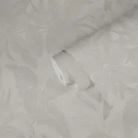 Dschungel Tapete Creme Beige - Helle Bl&auml;tter Optik...